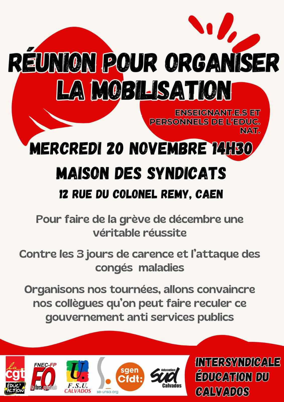 2024 11 20 reunion mobilisation intersyndicale educ